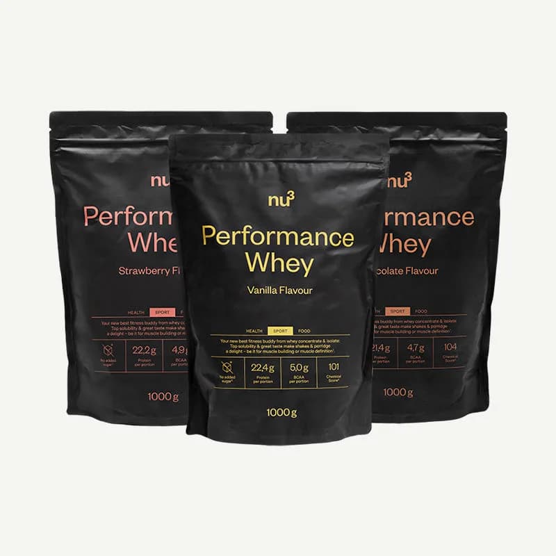 nu3 Performance Whey Protein Trio
3 x 1000 g